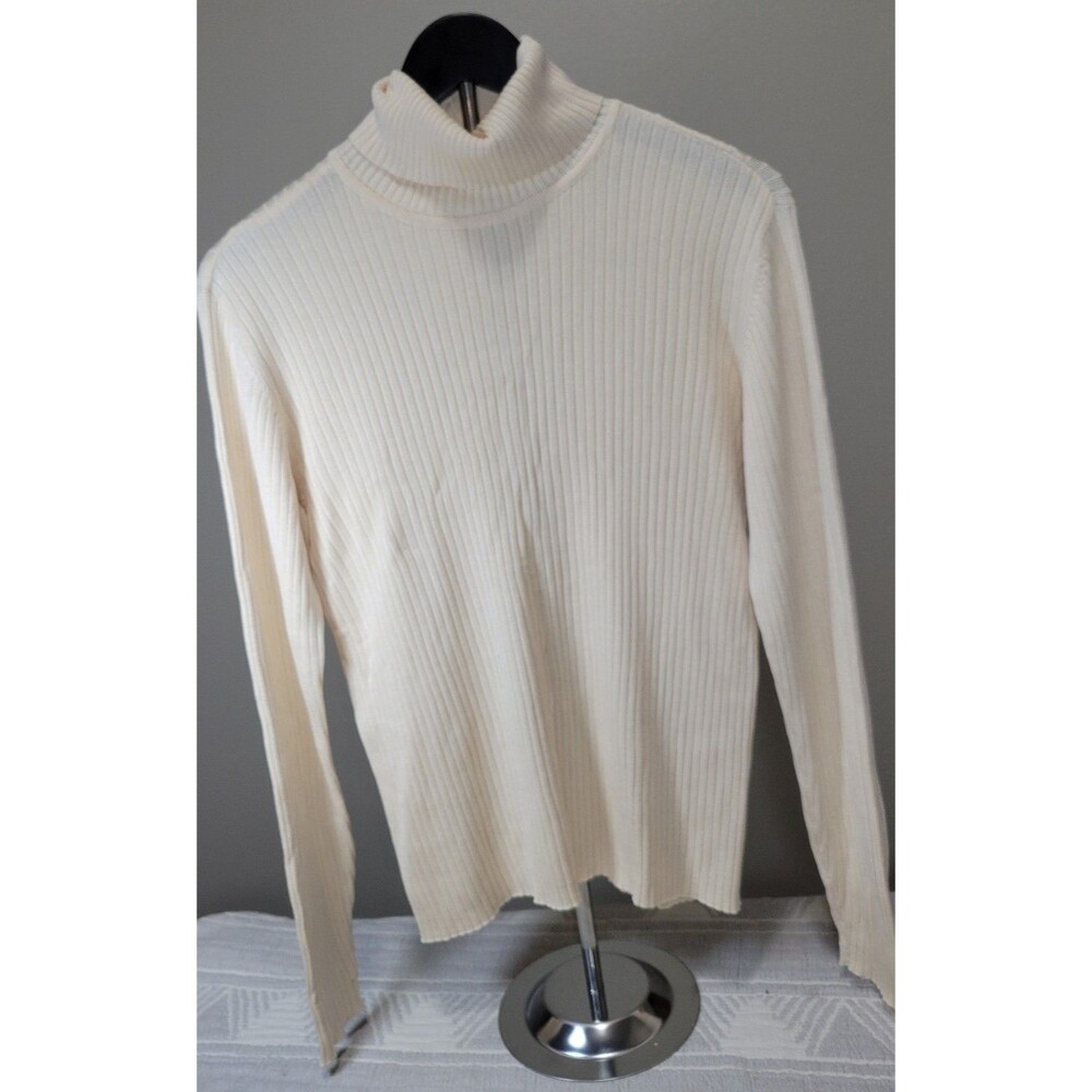 Preview Collection 85% Silk 15% Wool Ribbed Turtleneck Sweater –‎ Women’s Size L